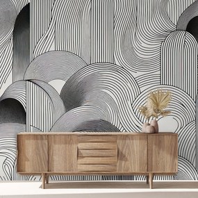 Fototapeta - Zmätok čiernych línií (147x102 cm)