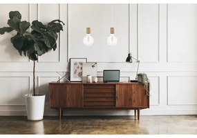 Luster na lanku MIROS 2xE27/60W/230V biela/zlatá