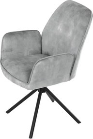 Jedálenská stolička zamatová, sivá HC-511 SIL4