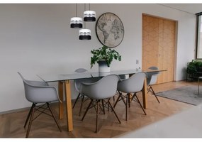 Luster na lanku CORAL 3xE27/60W/230V čierna/biela/chróm pr. 45 cm