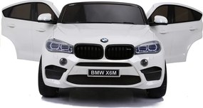 LEAN CARS Elektrické autíčko BMW X6M pre deti LED MP3 ovládač biele