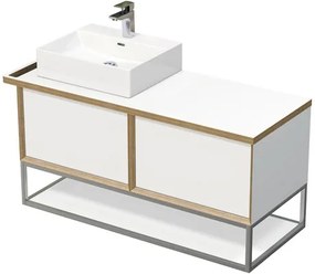 Kúpeľňová skrinka s umývadlom Intedoor MULTI 128 cm OXO MULTI OALU 120L 2Z KDL