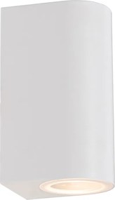 Moderná vonkajšia nástenná lampa biela plastová oválna 2-svetlá - Baleno