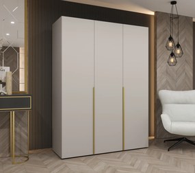 Šatníková skriňa 150 cm Alice 1 (kašmír + zlatá). Akcia -20%. Vlastná spoľahlivá doprava až k Vám domov. 1126112