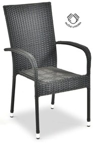 Čierna záhradná stolička z umelého ratanu Bonami Essentials Paris