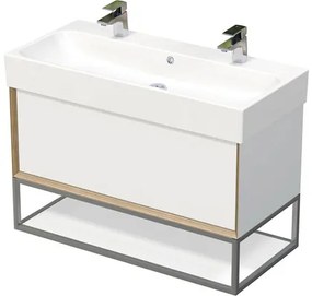 Kúpeľňová skrinka s umývadlom Intedoor MULTI 100 cm OXO MULTI OALU 100D 1Z