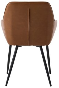 Hnedé čalúnené jedálenské kreslá v súprave s podrúčkami 2 ks Nolan Stripe – Unique Furniture