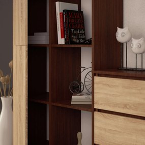 Regál Rexa 80 cm 1 skrinka a 4 police wenge/sonoma