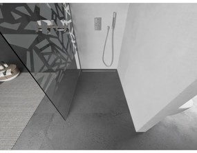 Mexen Kioto sprchová zástena 100x200 cm 8 mm, chróm, biely vzor, 800-100-101-01-85