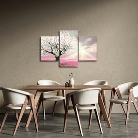 Ružový obraz stromu (90x60 cm)
