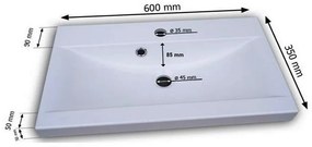 Kúpeľňová zostava MONTREAL s umývadlom, biela/biela lesk (MOB00005, MOB0030/10/60)