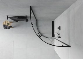 Mexen Rio, štvrťkruhový sprchový kút 80 x 80 cm, 6mm číre sklo, čierny profil, 863-080-080-70-00