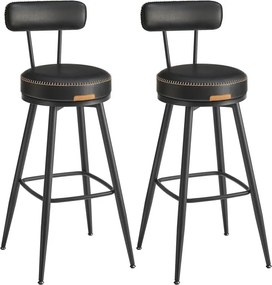 VASAGLE EKHO Collection - Sada 2 barových stoličiek s otočným operadlom LBC889 Farba: čierna