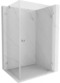 Mexen Lunar-B, pravostranný výklopný sprchový kút 75 x 70 cm, 8mm číre sklo, chrómový profil, 832-075-070-01-00-P