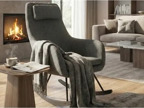 Hojdacie kreslo Galileo, stredne šedá tkanina%