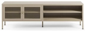 Krémovobiely kovový TV stolík 160x50x35 cm Fayna – Marckeric