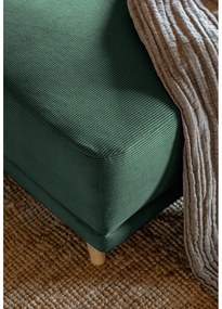 Zelená menčestrová rozkladacia rohová pohovka (pravý roh/do "U") Lazy Lukka – Miuform