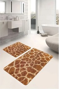 Hnedé zamatové kúpeľňové predložky v súprave 2 ks 60x100 cm – Mila Home