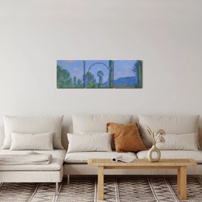 Obraz - Claude Monet, Poppy Field (Giverny), reprodukcia (s hodinami) (90x30 cm)