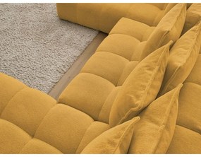 Ženilková rozkladacia/s úložným priestorom rohová pohovka v horčicovej farbe (ľavý roh/do tvaru "U") Everest – Bobochic Paris