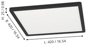 Eglo 900094 - LED RGBW Stmievateľné stropné svietidlo ROVITO-Z LED/16,5W/230V čierna