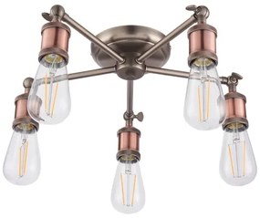 Endon 76336 - Bodové svietidlo HAL 5xE27/40W/230V matný chróm/medená