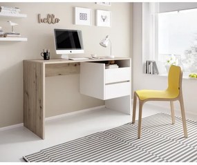 Písací stôl s zásuvkami MARLO dub artisan/biela