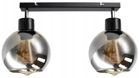 BERGE Sklenená LED stropná lampa 2xE27 - dymová guľa