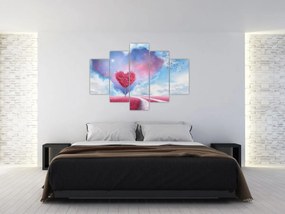 Obraz - Ružový strom srdca (150x105 cm)