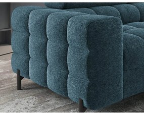 Modrá rozkladacia/s úložným priestorom rohová pohovka z textílie buklé (pravý roh/do L) Ferucce – ELTAP