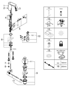GROHE 36331001 - Umývadlová batéria EUROECO 1 14” lesklý chróm