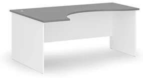 Ergonomický kancelársky pracovný stôl PRIMO WHITE, 1800 x 1200 mm, ľavý, biela/grafit