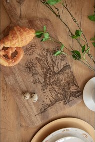Drevená servírovacia doštička s králikom Board Wood Rabbit - 25*2*50 cm