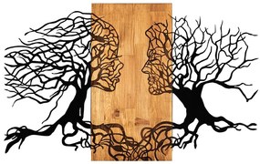 Dreveno-kovová nástenná dekorácia 92x58 cm Tutku - Wallity