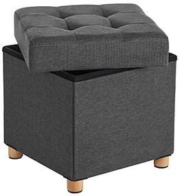 Taburetka s úložným priestorom, 40x38x38cm, tmavo sivá