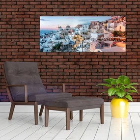 Obraz - Súmrak v Santorini (120x50 cm)