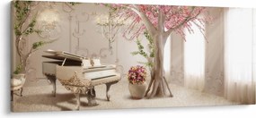 Obraz - Snový interiér s klavírom (120x50 cm)