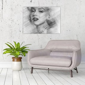 Sklenený obraz - Portrén Merilyn Monroe (70x50 cm)