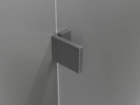 Mexen Lunar, päťuholníkový sprchový kút s ľavým náklonom 100 x 80 cm, 8mm číre sklo, pištoľovo sivý kartáčovaný - 831-100L-080P-66-00-L