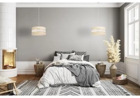 Luster na lanku HELEN 1xE27/15W/230V pr. 40 cm krémová/zlatá