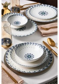 24-dielna jedálenská súprava biela/modrá/porcelán