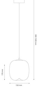 Závesné svietidlo Vaso, 1x biele sklenené tienidlo, (fi 15cm), w