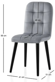 Súprava jedálenských stoličiek Retro Grey and Black, 4 ks