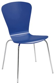 Jedálenská stolička MILLA, modrá / chróm