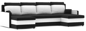 Rozkladacia rohová sedacia súprava MILTON III model 2 Čierna/biela