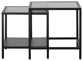 Sklenené odkladacie stolíky v súprave 2 ks 50x50 cm Bronco – Unique Furniture