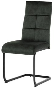 Židle jídelní, zelený samet, černá pohupová podnož
