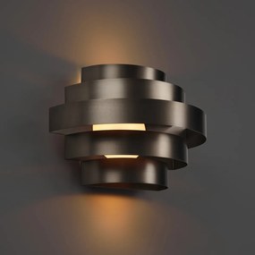 Moderné nástenné svietidlo Gunmetal vrátane LED s 3-stupňovým stmievaním - Lines