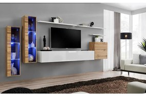 Obývacia stena Switch Sklo +LED XI Wotan/Biely