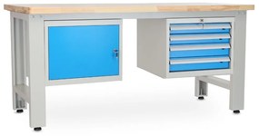 Dielenský stôl Solid OAK-14, 180 cm, 2 závesné boxy, dub